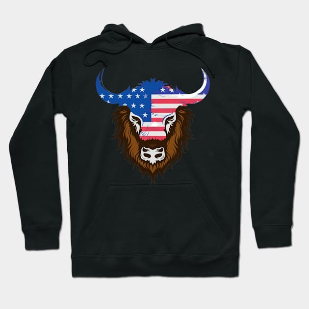 American bison Hoodie by Spaceboyishere